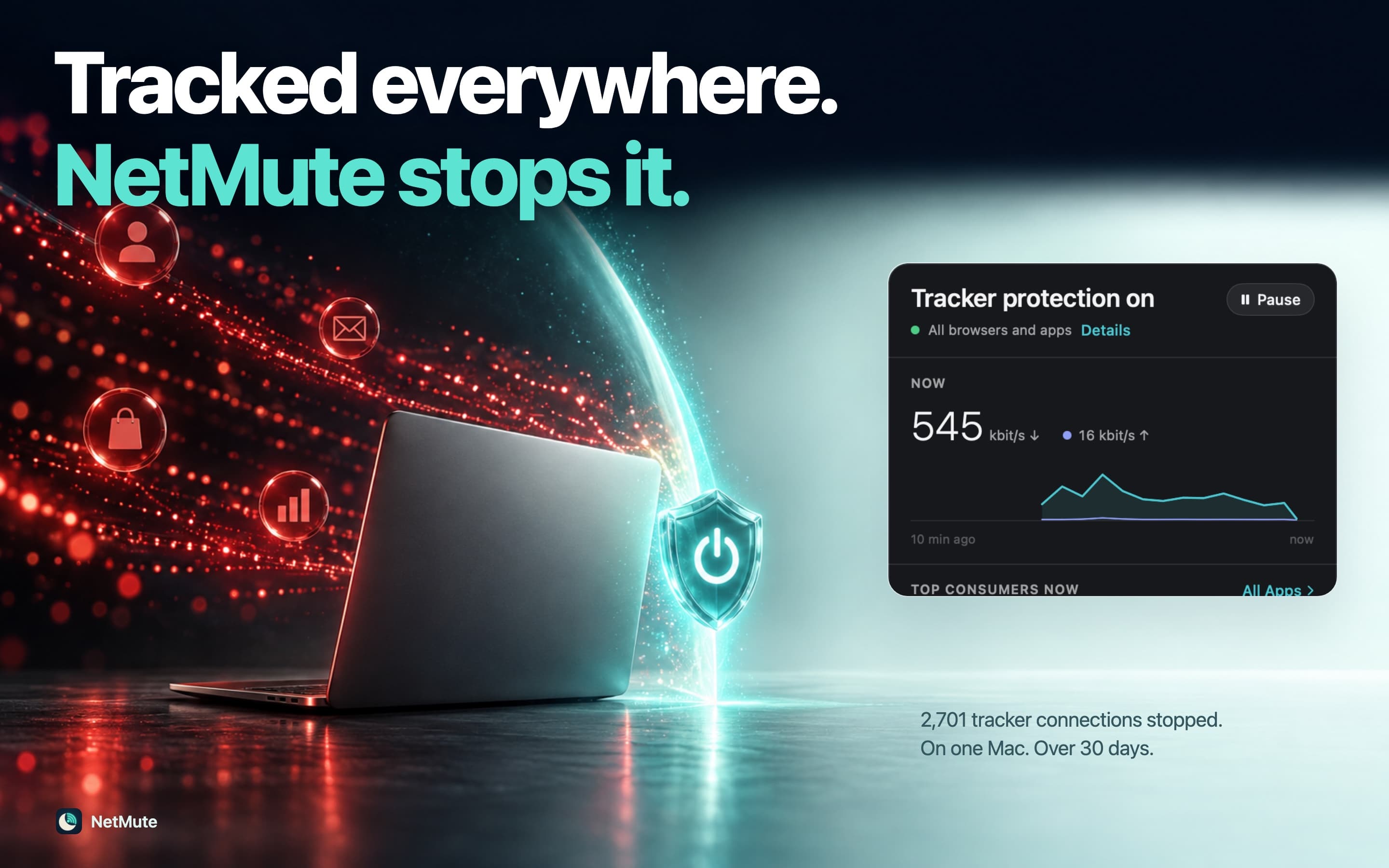 Tracked everywhere: the menu bar shield