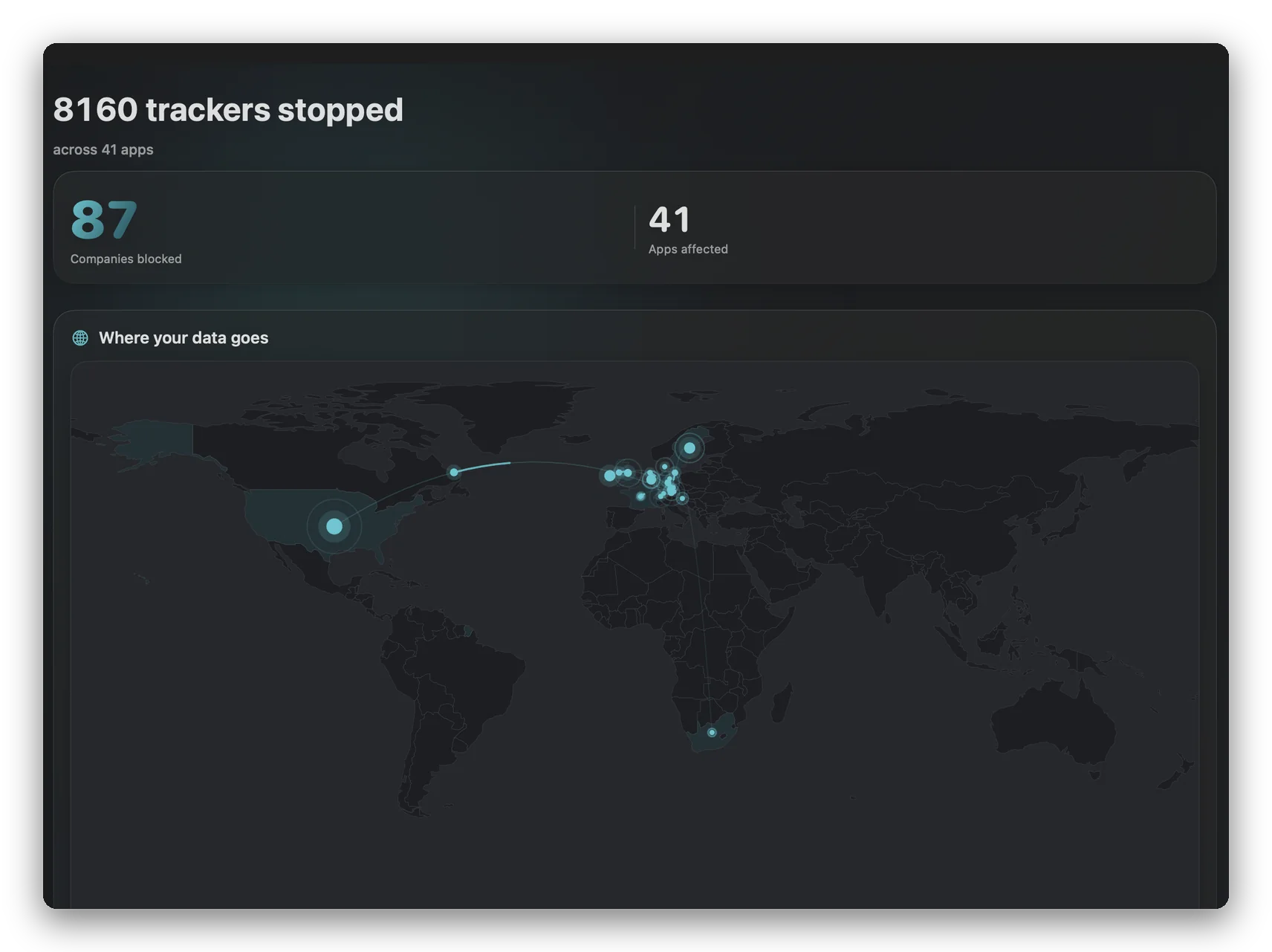 NetMute per-app firewall: switches to block individual apps or specific destinations