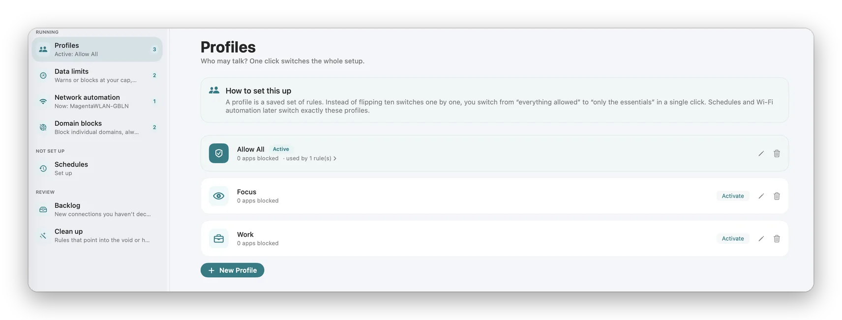 Network Profiles